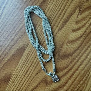 Anne Klein Long Elegant Silver Necklace